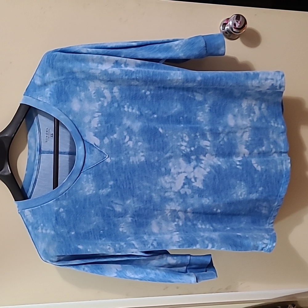 Sonoma Tie Dye Crew Neck Pullover Long Sleeves Sweatshirt Blue White xl